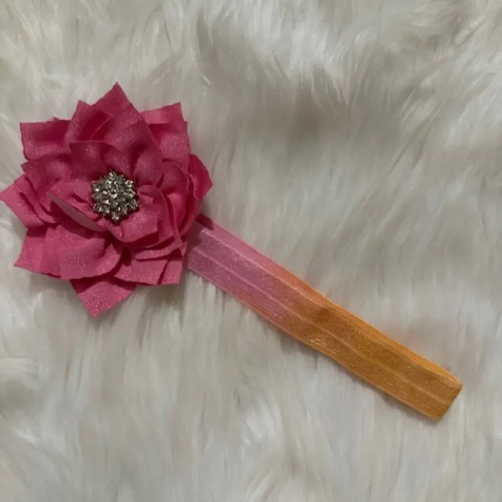 Pink Starry Flower Shimmer Headband  7509  Handmade NWT Boutique